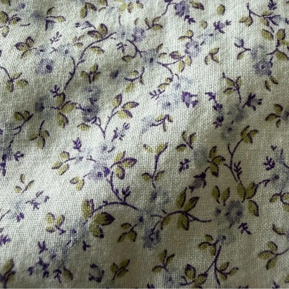 Vintage Patchwork Quilt – Purple & Lavender Floral – Hand-Tied – 57” x 57”